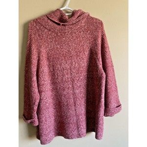 cg-l-cg Sweater Womens 2Xl Pink mock Turtleneck Long Sleeve Pullover